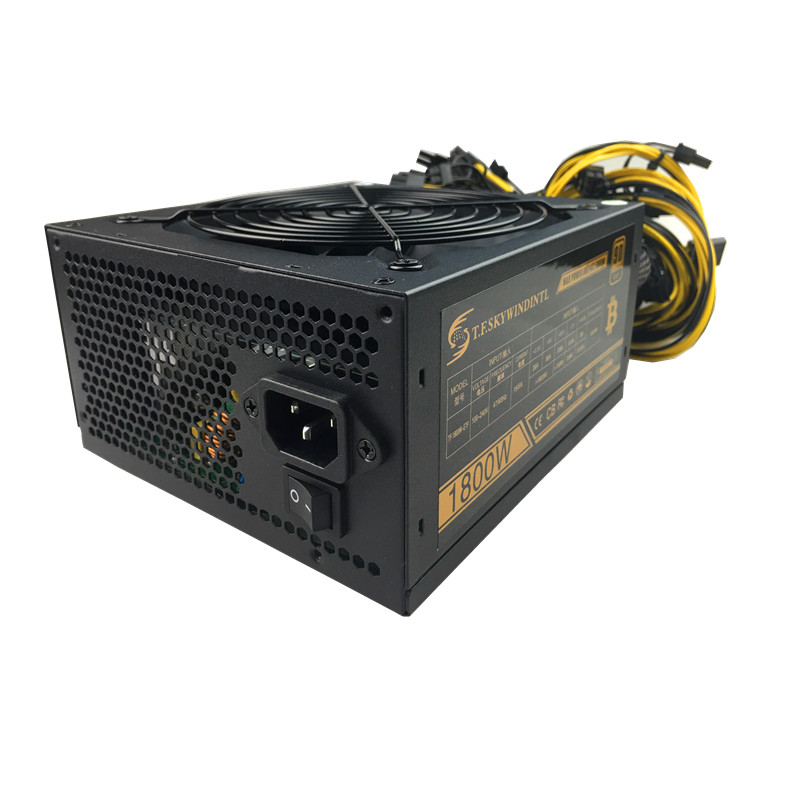 T.F.SKYWINDINTL 1800W ATX PC Power Supply PSU Ethereum Miner Power Supply Bitcoin Miners support 6 graphics Card Mining Machine