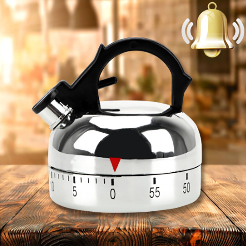 Kitchen Timer Teapot-Shaped Reminders Countdown Alarm Reminder 60 Minutes Mechanical Timer For Cooking Baking Kitchen Supplies