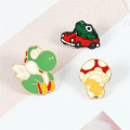 Cartoon Frog Driver Enamel Pins Dinosaur Mushroom Red Car Brooches Funny Cute Animal Jewelry Clothes Bag Badge Gift for Children