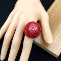 MANILAI Fashion Red Stoving varnish Acrylic Elegant Handmade Rings Women Wire Spiral Finger Statement Rings Party Accessories