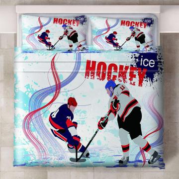 Ice Hockey Football Field 3Pcs/Set Cartoon Bedding Set Sheet Children Room Bed Sheet Pillow case Bedding Set