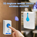 Wireless Remote Doorbell Self-adhesive With LED Flash 32 Music+Receiver For Home