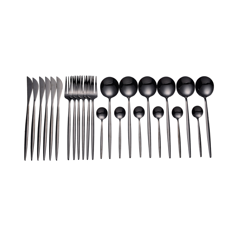 Stainless Steel Cutlery Fork Spoon Knife Set 24 Dinner Set Tableware Cutlery Set Pink Tableware for Restaurant Eco Friendly