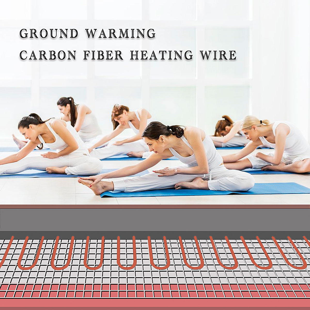 12K 33ohm/m Carbon Fiber Heating Cable 100m Warm Floor Heating Wire Low Cost Carbon Warm Floor Heating Equipment