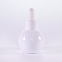 Ball Shape White Glass Dropper Bottle For Serum