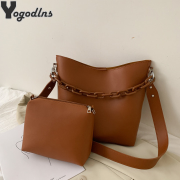 Large Capacity Women Shoulder Bags Designer Handbags Tote Luxury Pu Leather Crossbody Bag Casual Simply Buckets Composite Purse