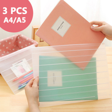 3 pcs/lot Thicken folder Transparent file bag office organizers PP Document organizer File folder A4&A5