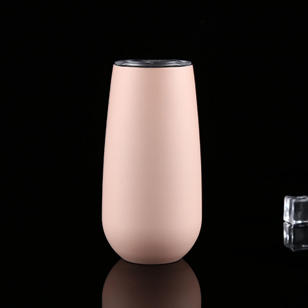 Hot 6OZ Travel Mug Stemless Wine Water Cup Double Wall Vaccum Insulation egg cup Ice Drink Beer Water Tea Coffee drinking Cups
