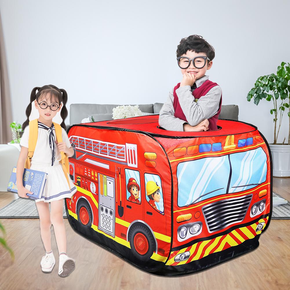 Kid Tent Pop Up Play Tent Toy Outdoor Foldable Playhouse Cloth Fire Truck Police Car Game House Bus Tent For Kids