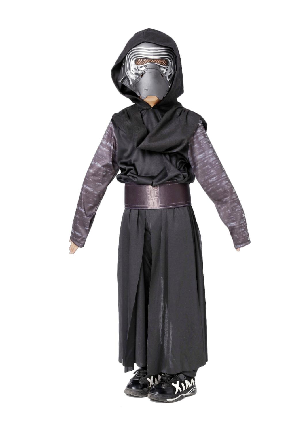 2019 Boys Deluxe Star Star The Force Awakens Kylo Ren Classic Cosplay Clothing Kids Halloween Movie Jedi Warrior Cosplay Costume