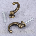 DRELD 2Pcs Antique Bronze Hooks Wall Hanger Hat Coat Robe Hooks Bathroom Kitchen Hanger Furniture Hardware w/Screws 29*20*12mm