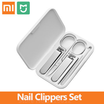 Xiaomi Mijia Stainless Steel Nail Clippers Set 5 in1 Trimmer Pedicure Care Clippers Earpick Nail File with Storage box