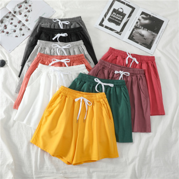 Women Shorts Summer Casual Solid Drawstring shorts high waist loose shorts for girls Soft Cool female short M-2XL