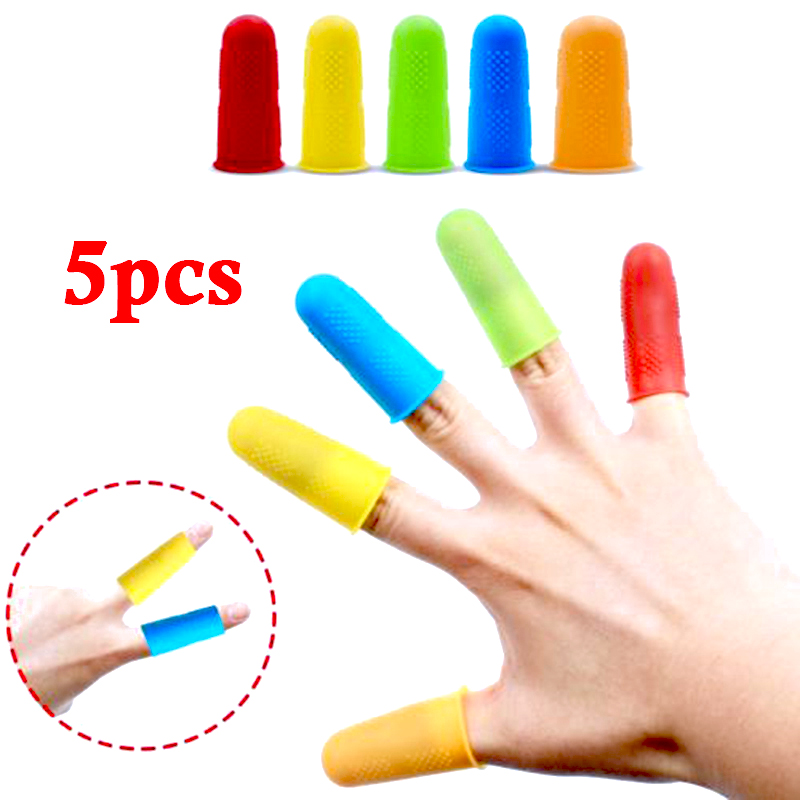 5pcs Silicone Rubber Thumb Finger Tips Protector Grip Student Craft-work Hot Glue Gun Burns AU Glove Cover Sleeve Cap tools new