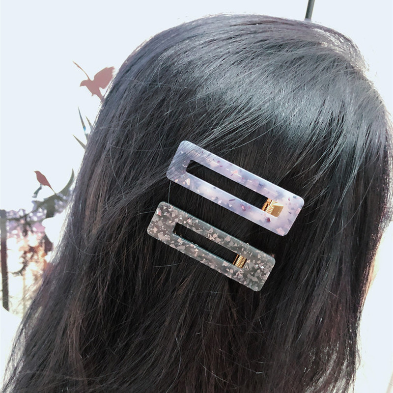 1PCS Hair Clips Sequin Rectangle Barrette Geometric Korea Hairpin Hair Styling Accessories for Women Girls Dropship