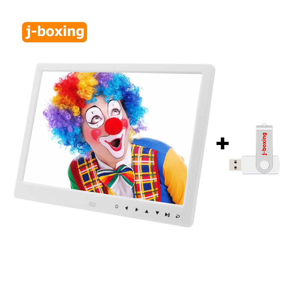 12 Inch LCD HD Digital Photo Frame Portable Electronic Album Photo Music with 800x1280 Touch Screen with 32gb pen drive white