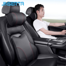 JINSERTA PU Leather Car Neck Pillow Auto Seat Back Head Support Lumbar Rest Travel Pillow Headrest for Universal Car Accessorie