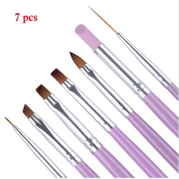 7Pcs High Quality Professional Acrylic Liquid For Nail Acrylic Nail Art Pen Tips UV Builder Gel Painting Brush Manicure Set Hot