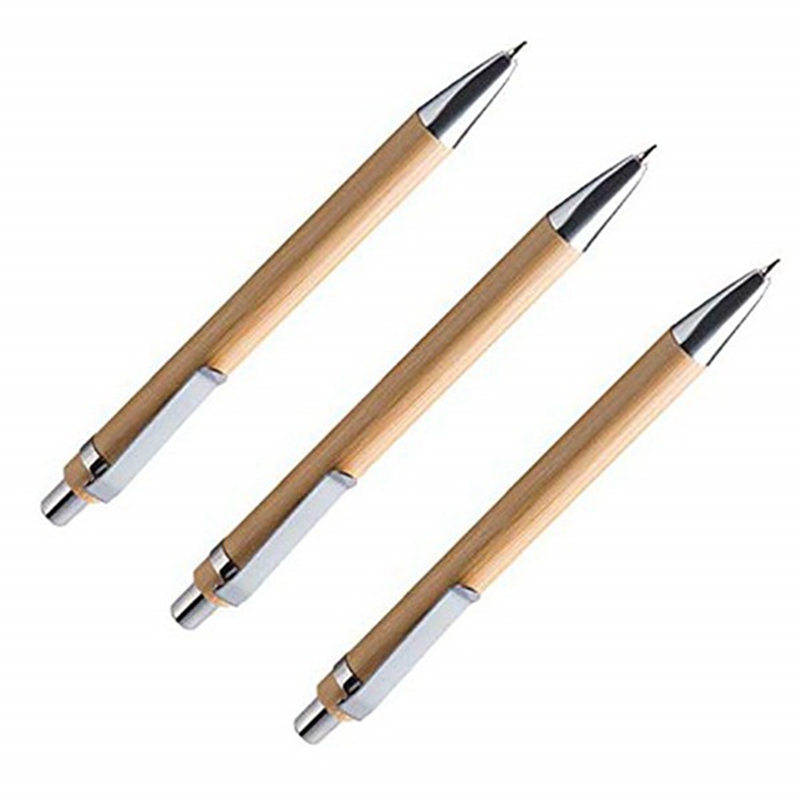 Ballpoint Pen Set Bamboo and Wood Writing Tools, Blue Refill (60 Pieces)