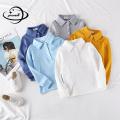 3-11y Kids Polo Shirts Spring Autumn Boys And Girls Tops Tees Long Sleeve Solid Color Fashoin Breathable Children Clothes H25