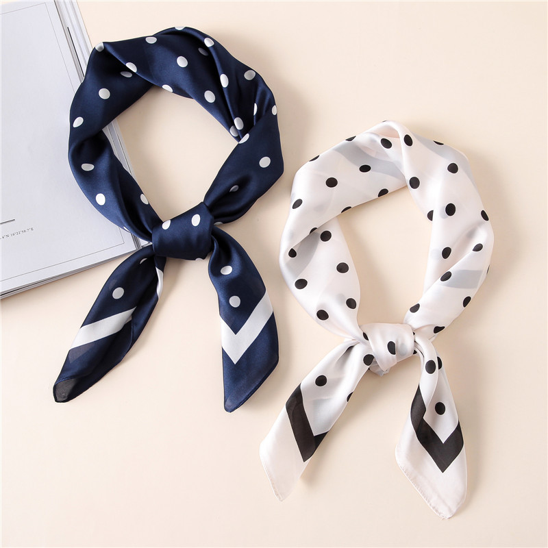 New square scarf women high quality silk scarves fashion Dot printed headband lady office neckerchief foulard bandana 70x70cm