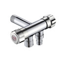 G1/2 Three-way Triangle Valve One Into Two Out Double Water Angle Valve Washing Machine Toilet Stop Valve Multi-function Faucet