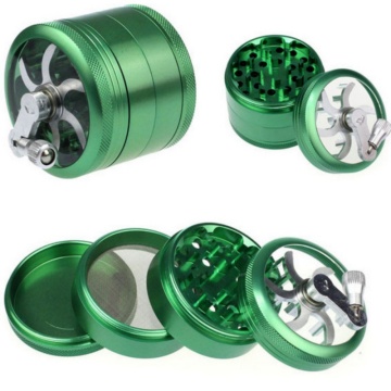 4-layer Aluminum Herbal Herb Tobacco Grinder Smoke Grinders Smoke Crusher Hand Crank Muller Smoking Accessories #6