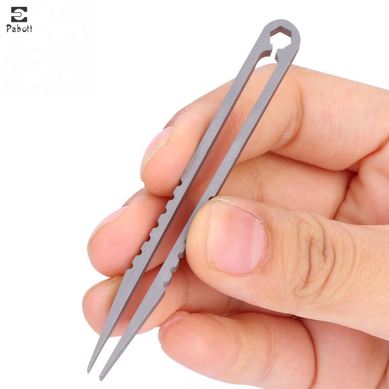 Portable Titanium Alloy Tweezers Outdoor Survival Camping Travel Mini Tools EDC Equipment Outdoor Tool Camping Supplies