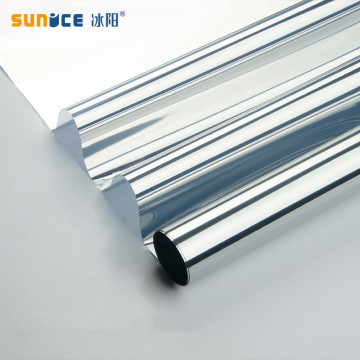 100% SUNICE 50*200cm Window Film One Way Mirror Silver Insulation Window Sticker Self-adhesive Solar Tint Film for Home Office