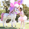 3.8ft Tall Unicorn Party Decorations 3D Walking Giant Unicornio Animal Foil Balloons Girls Birthday Party Decor Kids Supplies