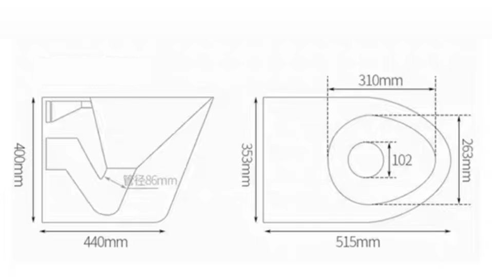 wall-mounted toilet