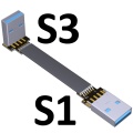 USB Ribbon Cable Flat EMI shielding FPC Extension Cable USB 3.0 90 degree Connector up and downward 5cm-3m Length customization