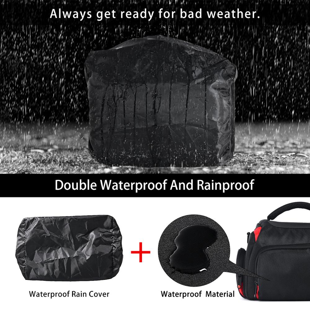 FOSOTO DSLR Fashion Shoulder Bag Digital Video Photo Photography Bag Waterproof Camera Bag Travel Case For Canon Nikon Sony Lens