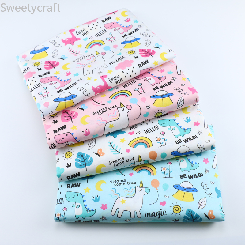 160x50cm 100% Cotton Twill Fabric Home Textile DIY Patchwork Sewing Cloth Tissu Tecido Love Me Unicorn Tela Quilting Decoration