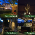 2020 Solar Garden Lights Outdoor LED Solar Energy Street Garland Fairy String Lights For Garden Party Christmas Decoration Lamps