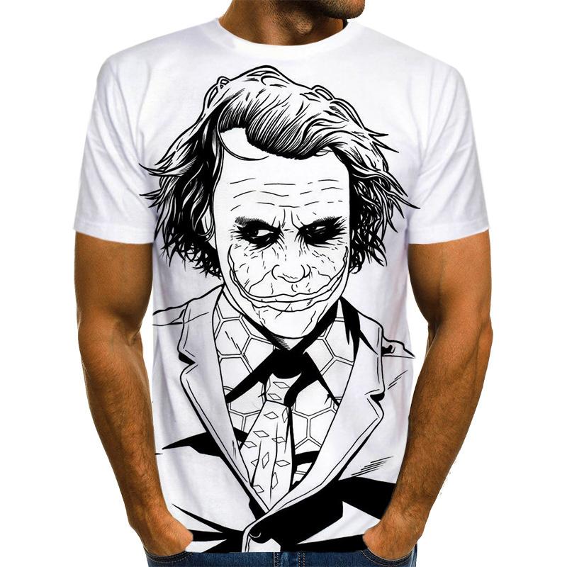 2020 Summer Clown White Joker 3D Printed T Shirt Men Joker Face Casual Male Tshirt Clown Short Sleeve Funny T Shirts TopsXXS-6XL
