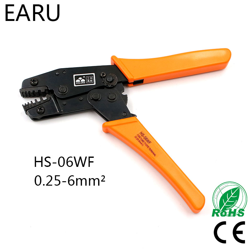 COLORS HS-06WF 0.25-6.0mm2 Plier Ratchet Terminal Spring Clamp Terminals Crimping Tool Crimping Pliers Hand tools 23-10 AWG