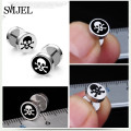 SMJEL Punk Stainless Steel Star Studs Faux Fake Ear Plugs Flesh Tunnel Gauges Tapers Stretcher Earring Piercing Jewelry