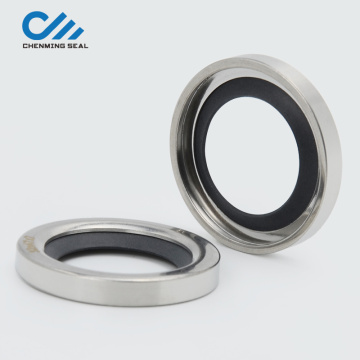 32*47*8 mm Single Lip PTFE Oil Seals Rotary Shaft Seals With Double Lip Stainless Steel Housing For Compressors