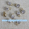 Wholesale 5MM Mini Metal Faceted Rhinesatone Charms Pendants