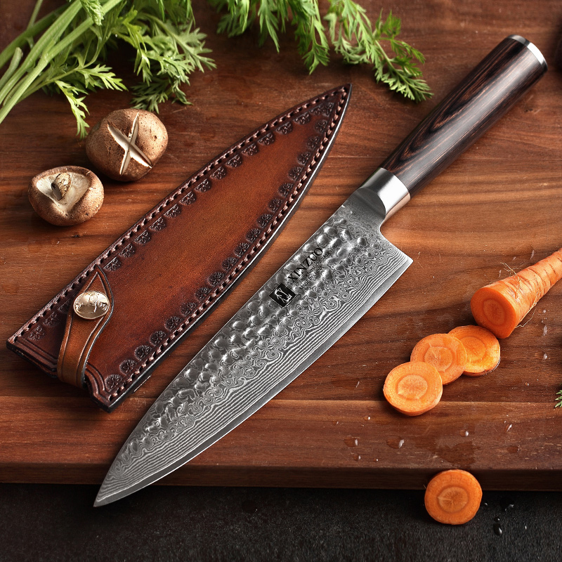 XINZUO Chef Knife Leather Case Handmade Italian First Layer Vegetable Tanned Multi Holster Carry Chef Knives Leather Case