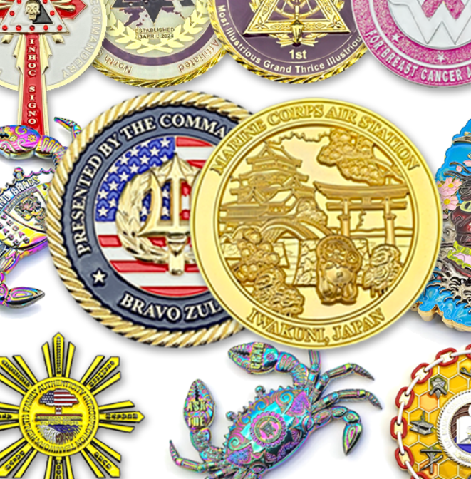 Die Cast Metal Soft Enamel Challenge Coin