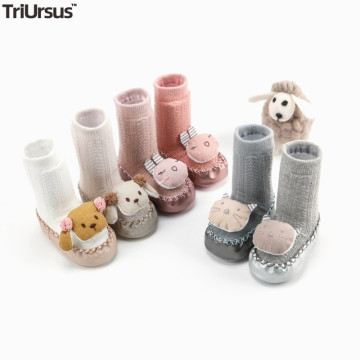 Cute Baby Boys Girls Floor Socks Shoes Cartoon Baby Warm Socks Antiskid Baby Accessories Drop Shipping Kids Toddler Winter Shoes