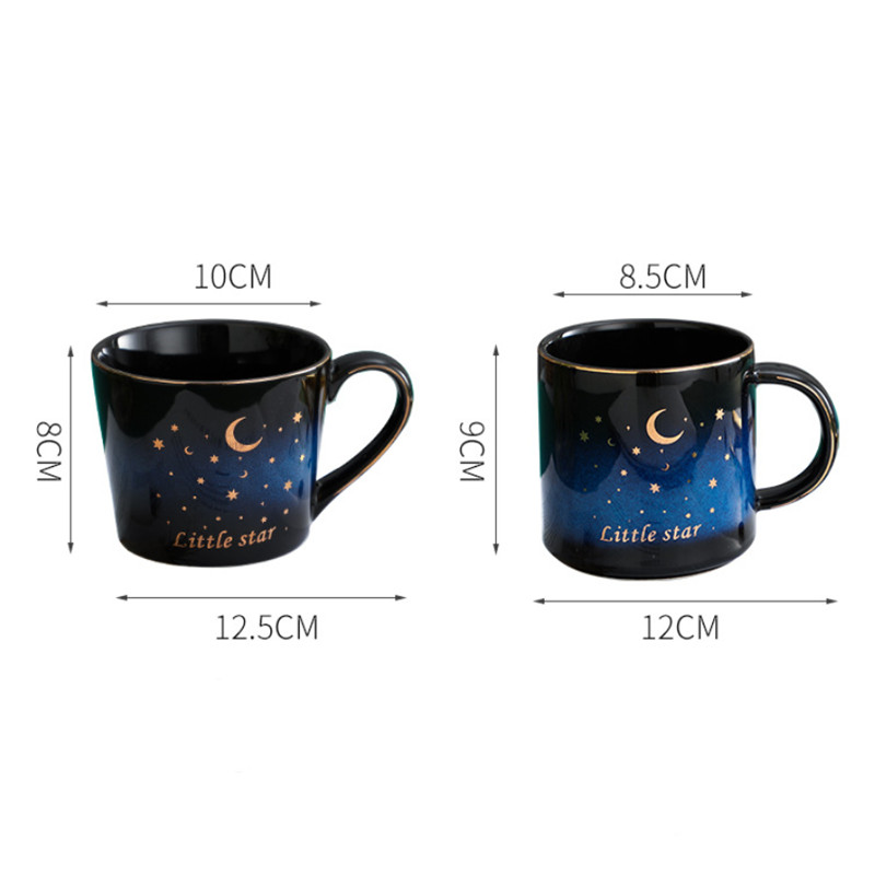 European Ceramic Phnom Penh Coffee Juice Mug Lovers Teacup Gift Creative Porcelain Moon Starry Sky Breakfast Milk Oats Cups