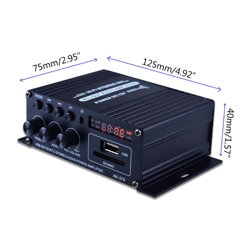 Audio Amplifier Stereo Hifi Car Home Subwoofer Car Amplifier Amp Sound Speaker Bluetooth EDR Amplifiers for Home Car