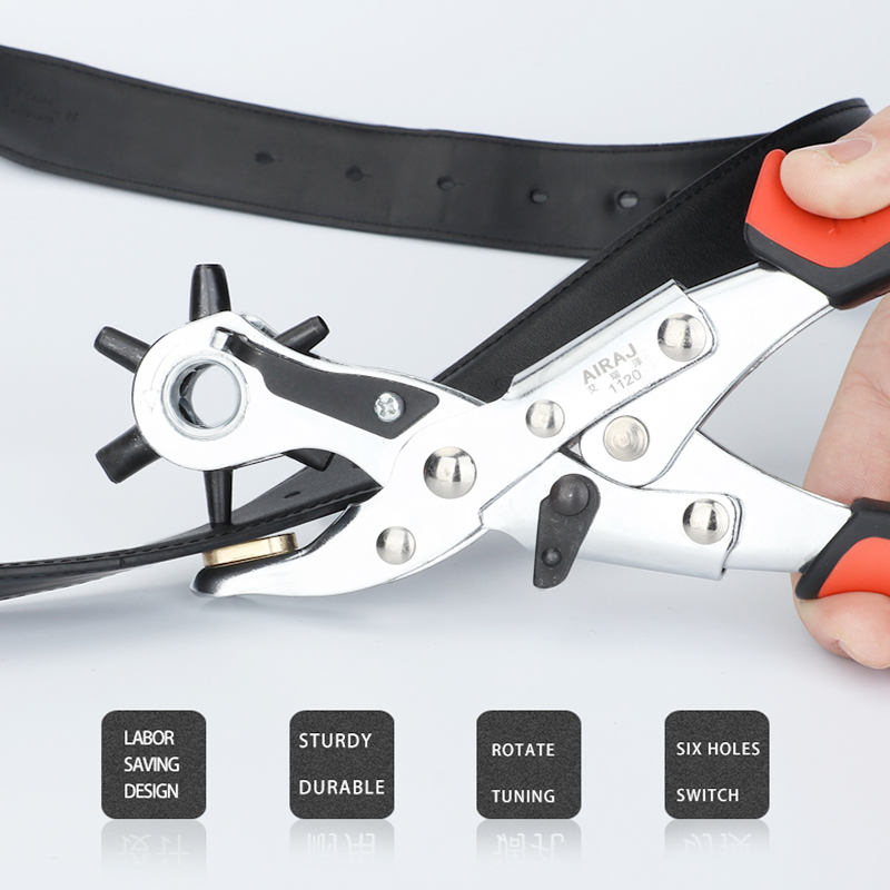 AIRAJ Belt Hole Puncher Eyelet Sewing Multifunctional Belt Hole Punch Pliers DIY Household Strap Hole Punching Manual Tools