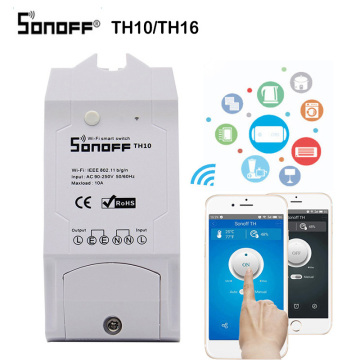 SONOFF TH10/TH16 Wireless Wifi Switch Sensor for Smart Home Automation Relay Module Work with Alexa Google Home Ewelink