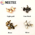 Meetee 100pcs 10/12/15mm Metal Buckle Two-legged Nails Rivet Handbag DIY Leather Luggage Alloy Button Hardware Accessories BF203