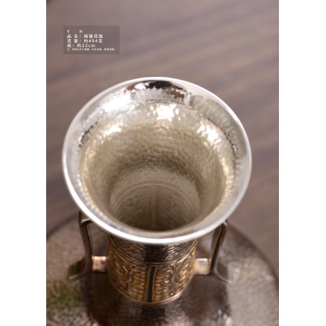 Elegant Double Ear Hammer Vase in Sterling Silver