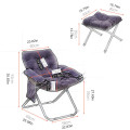 Outdoor Folding Lazy Sofa Bed Chair Armrests and Folding Footstool Indoor Balcony Floor Sofa Couch Sun Loungers Chair Recliner